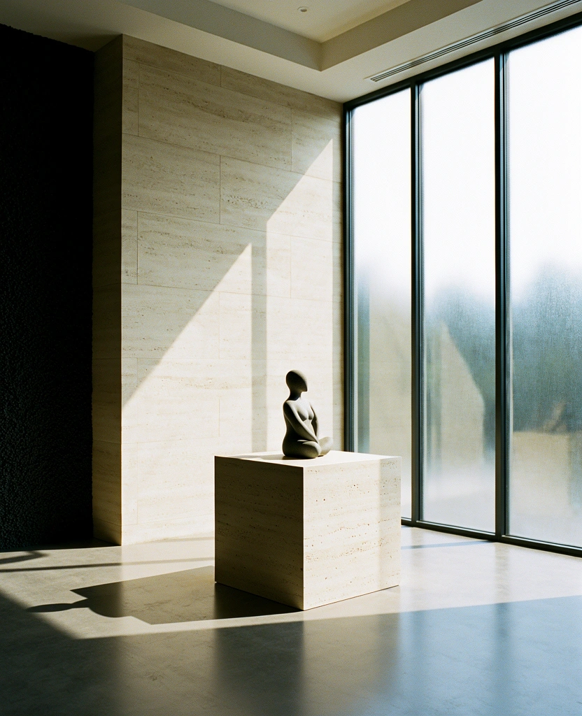 The minimalist architectural interior of Restore Studio